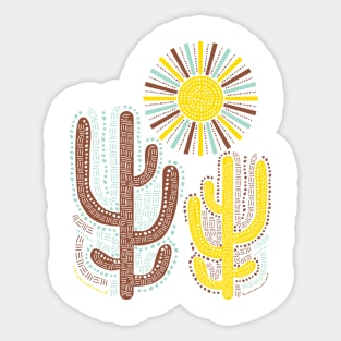 Sun and Cactus Sticker